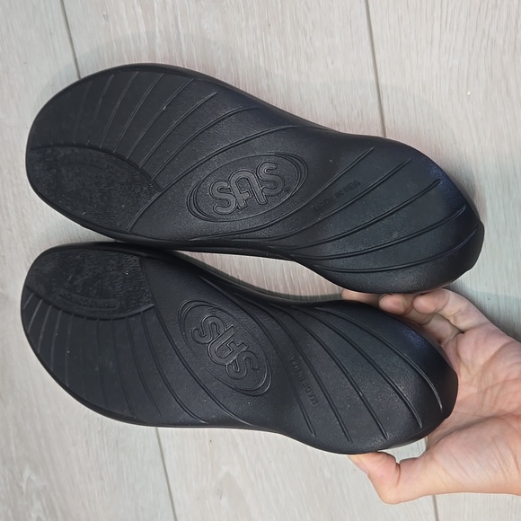 SAS Comfort Tripad Women Black Leather Sandals Shoes Sz 10W - Picture 10 of 11